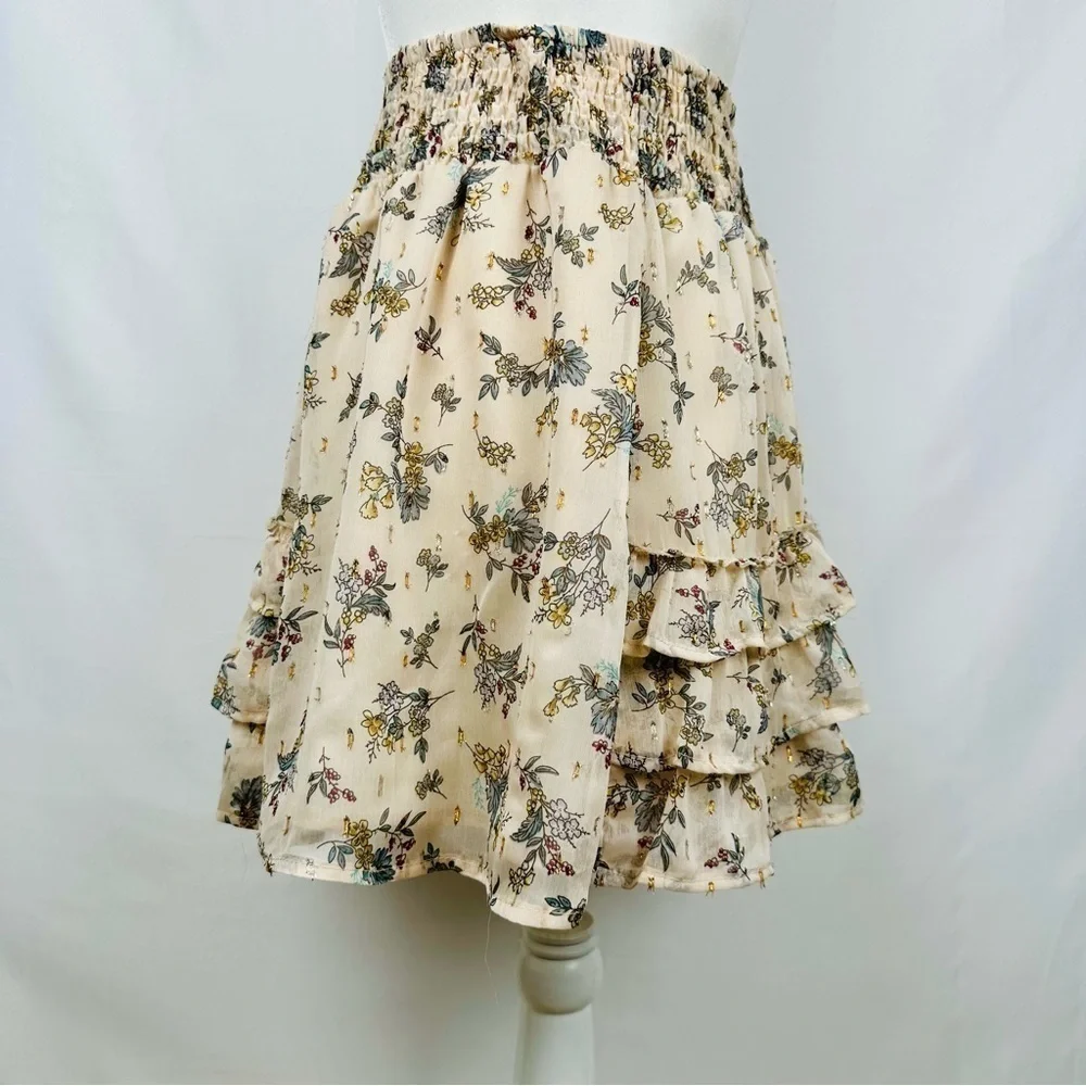 Sofie Schnoor - Floral Print Ruffle Skirt - Size Small